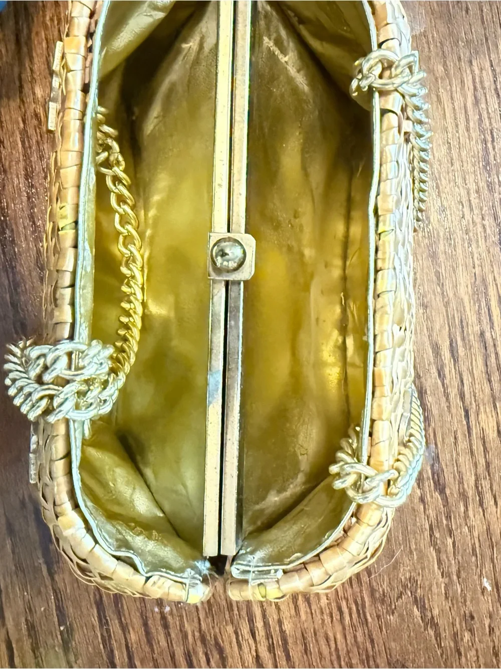 Woven Straw Clutch Bag in Yellow
